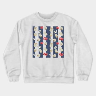 Retro Popcorn | Striped Popcorn Pattern Crewneck Sweatshirt